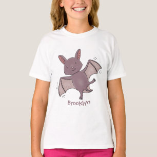 Cute baby bat flying cartoon illustration T-Shirt