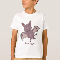 Cute baby bat flying cartoon illustration