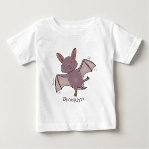 Cute baby bat flying cartoon illustration T-Shirt