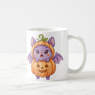 Cute Baby Bat in Pumpkin Costume Halloween Mug
