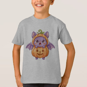 Cute Baby Bat in Pumpkin Costume Halloween T-Shirt