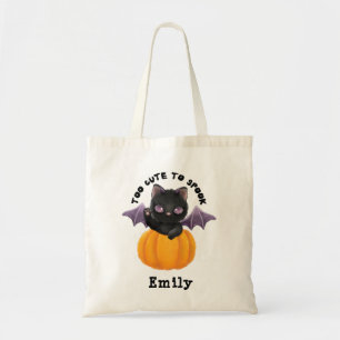 Cute Baby Bat Pumpkin Halloween Candy Tote Bag