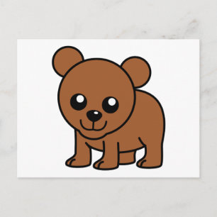 Cute baby bear cartoon postcard