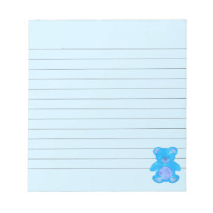 Cute Baby Bear In Blue Custom Notepad