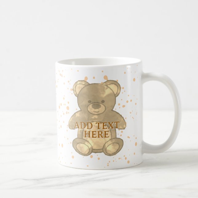 Cute Baby Bear In Custom Text Coffee Mug (Right)