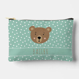 Cute baby bear modern blue accessory pouch