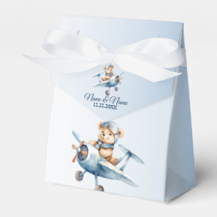 Cute Baby Bear Pilot Blue Aeroplane Beautiful Favour Box