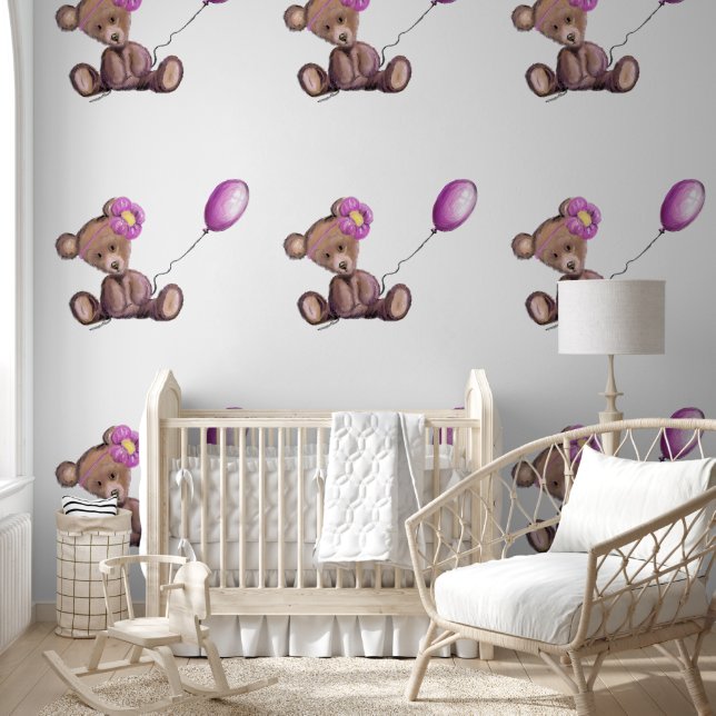 Cute Baby Bear with Balloon Wallpaper (Kids)