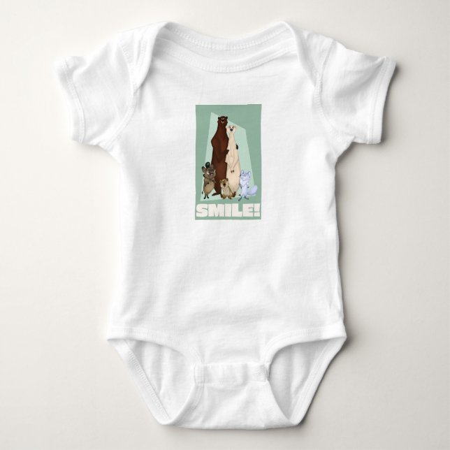 Cute Baby Bear with Mama and Papa Bodysuit (Front)