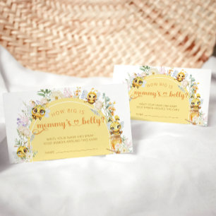 Cute Baby Bee & Floral How Big Is Mummy's Belly Enclosure Card
