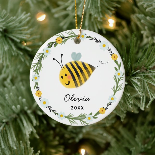 Cute Baby Bee Ornament | Baby Shower Gift (Tree)