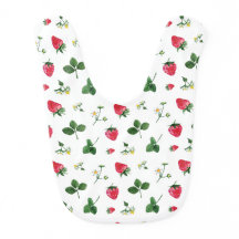 Cute Baby Bib with Watercolor Strawberry Pattern  