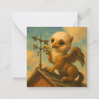 Cute baby big eye hippogriff funny fantasy art card