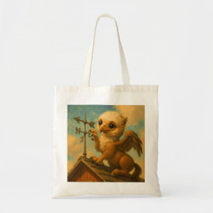 Cute baby big eye hippogriff funny fantasy art tote bag