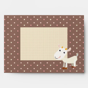 Cute Baby Billy Goat Envelope with Polka Dots