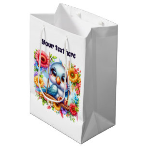 Cute baby bird customisable medium gift bag