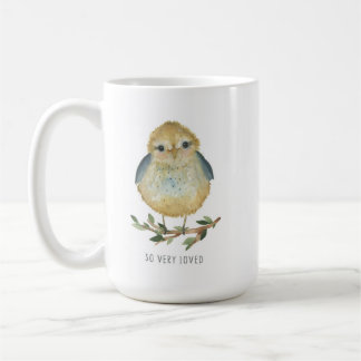 Cute baby bird mug (watercolor)