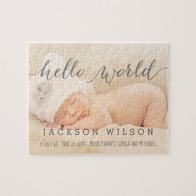 Cute Baby Birth Announcement Jigsaw Puzzle (Horizontal)