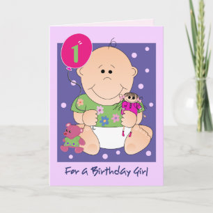 Cute Baby Birthday card with Text