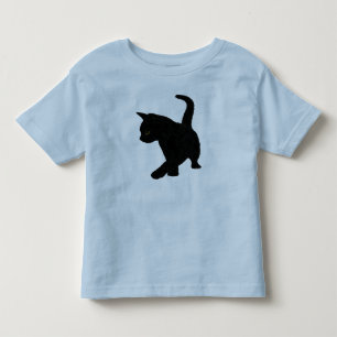 Cute Baby Black Cat Silhouette Tail Held High  Toddler T-Shirt
