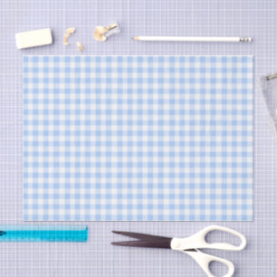 Cute Baby Blue and White gingham plaid Tissue Paper