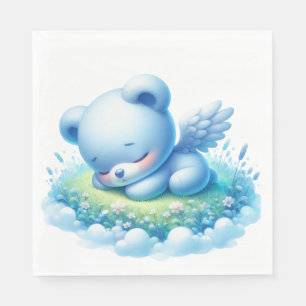CUTE BABY BLUE BOY TEDDY BEAR SLEEPING NAPKIN