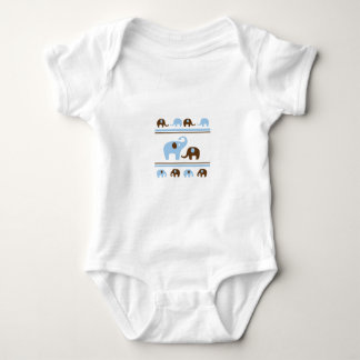 CUTE BABY BLUE ELEPHANTS CARTOON BROWN ELEPHANT PA BODYSUIT