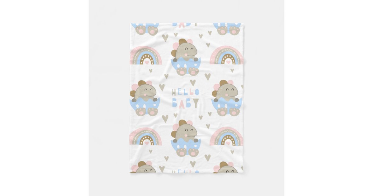 Elegant Baby Flannel Fleece Pom Blanket Blue