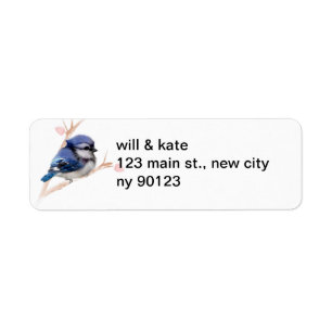 Cute Baby Blue Jay Bird Return Address Labels