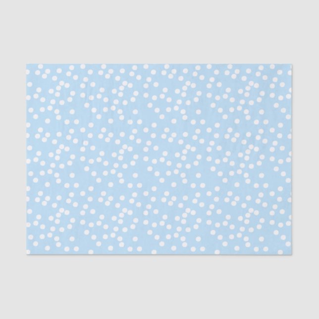 Cute Baby Blue & White Confetti / Polkadots Tissue Paper (Front)