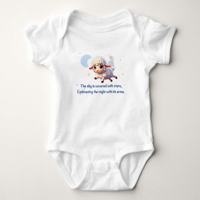 Cute baby bodysuit with a sheep. (Front)