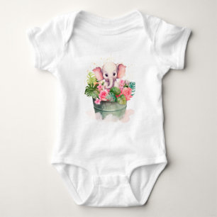 Cute baby bodysuit with elephant illustration