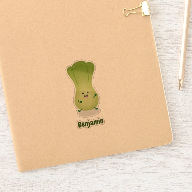 Cute baby bok choy cartoon illustration (Notebook)