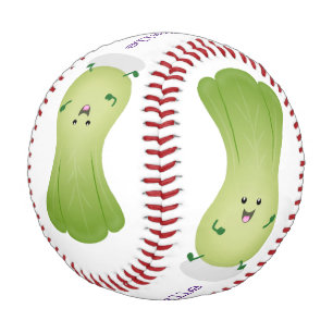 Cute baby bok choy cartoon illustration baseball