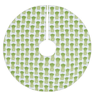 Cute baby bok choy cartoon illustration brushed polyester tree skirt