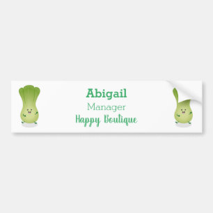 Cute baby bok choy cartoon illustration bumper sticker