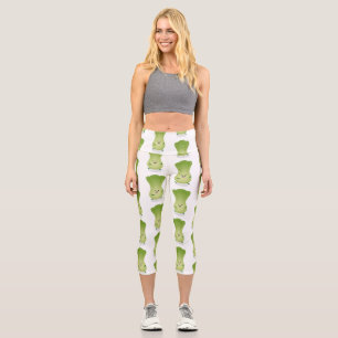 Cute baby bok choy cartoon illustration capri leggings