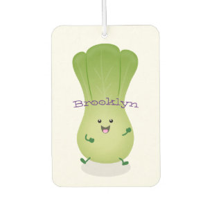 Cute baby bok choy cartoon illustration car air freshener