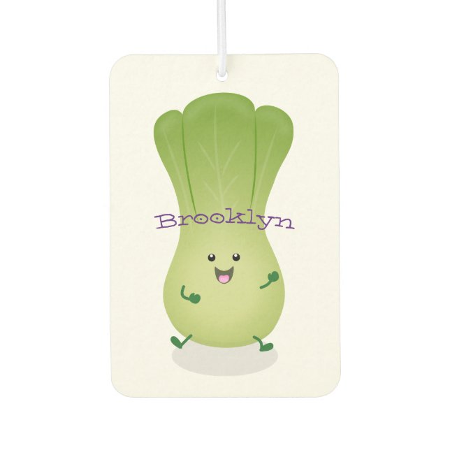 Cute baby bok choy cartoon illustration car air freshener (Front)