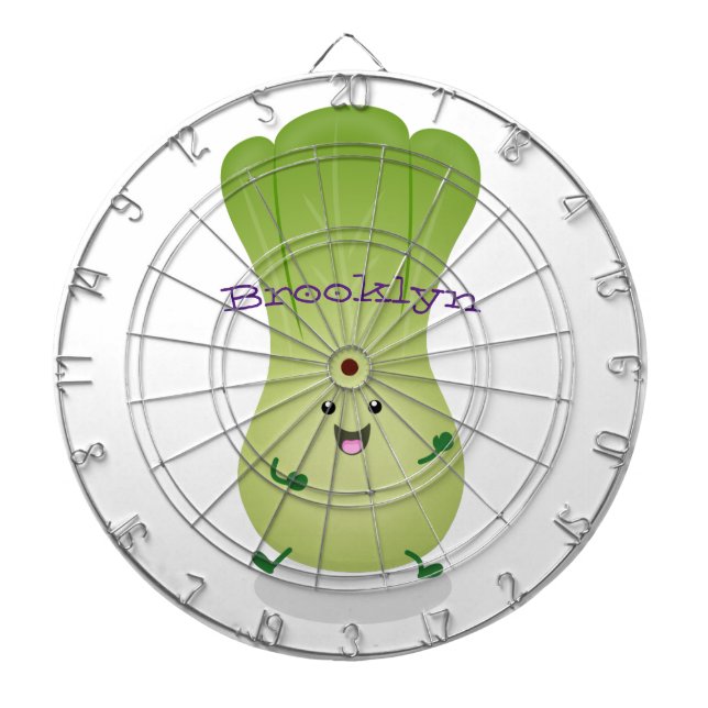 Cute baby bok choy cartoon illustration dartboard (Front)