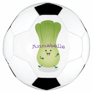 Cute baby bok choy cartoon illustration football
