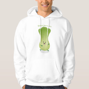 Cute baby bok choy cartoon illustration hoodie
