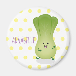 Cute baby bok choy cartoon illustration magnet