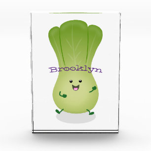 Cute baby bok choy cartoon illustration  photo block