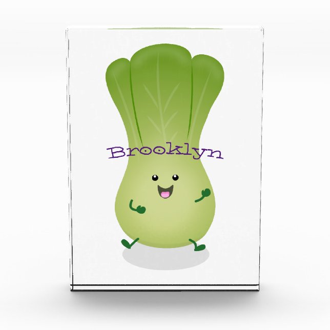 Cute baby bok choy cartoon illustration  photo block (Front)