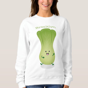 Cute baby bok choy cartoon illustration sweatshirt