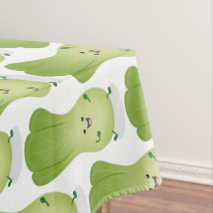 Cute baby bok choy cartoon illustration tablecloth