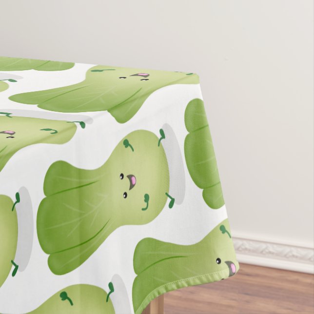 Cute baby bok choy cartoon illustration tablecloth (In Situ)