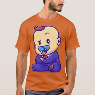 Cute Baby Boss With Pacifier Cartoon T-Shirt