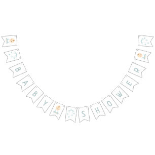Cute Baby Boy and his Mobile Baby Shower Bunting